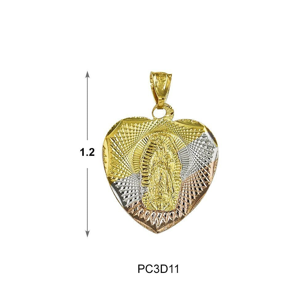 Heart Guadalupe 2 Diamond Cut Pendant PC3D11