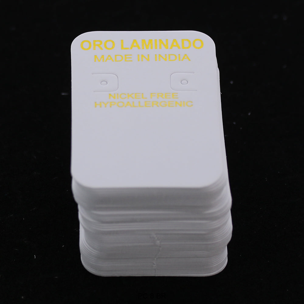 Oro Laminado Made In India Empaque Tarjeta PC 8 IN