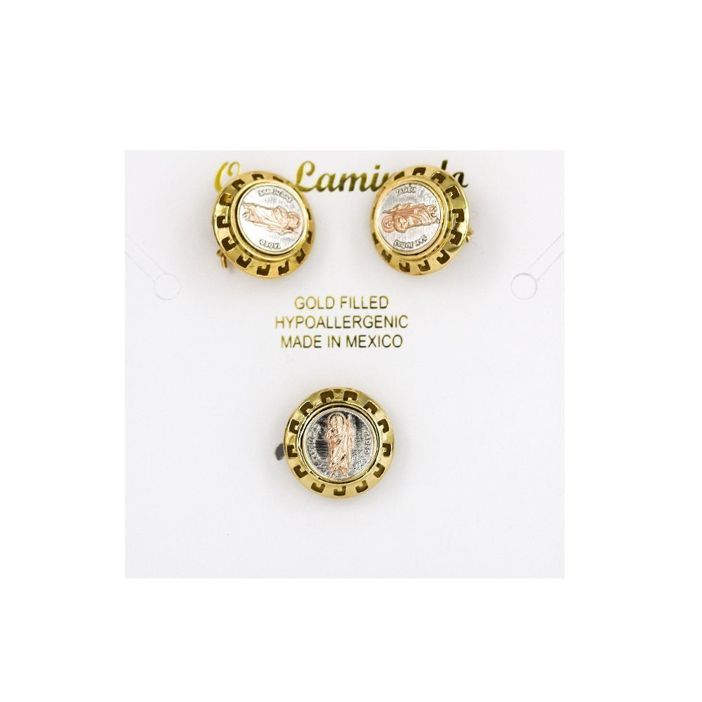 San Judas Earrings With Ring Set PRS 1002