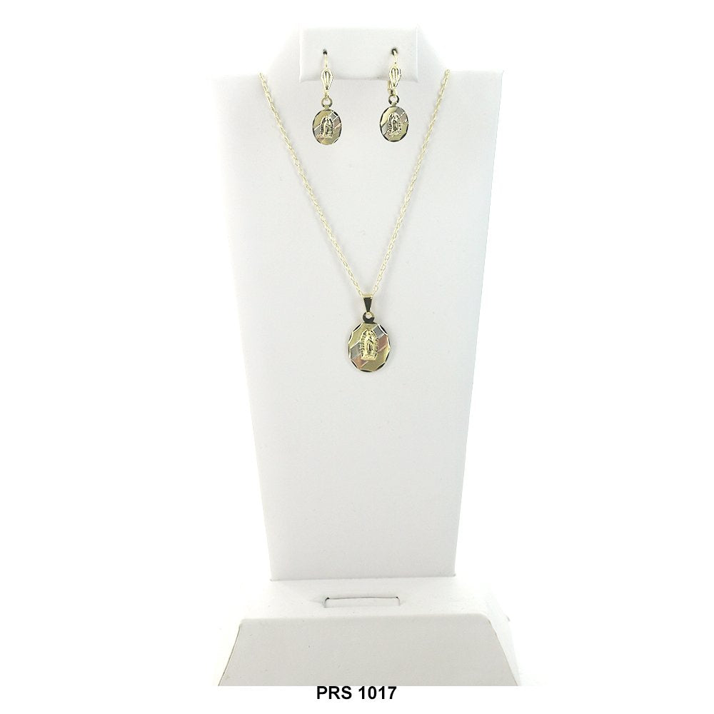 Diamond Cut Oval Guadalupe Pendant Set PRS 1017