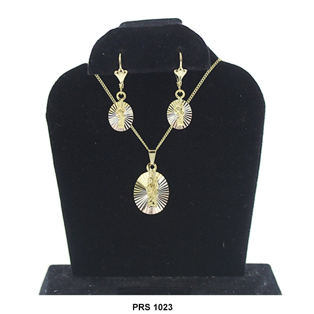 Diamond Cut Round Guadalupe Pendant Set PRS 1023