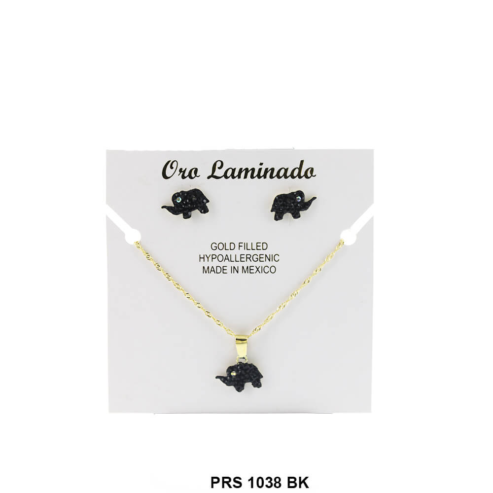 Conjunto Collar Elefante PRS 1038 BK