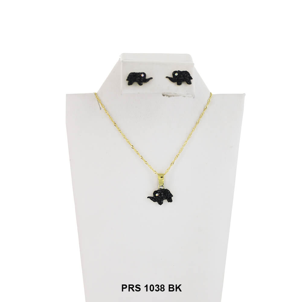 Conjunto Collar Elefante PRS 1038 BK