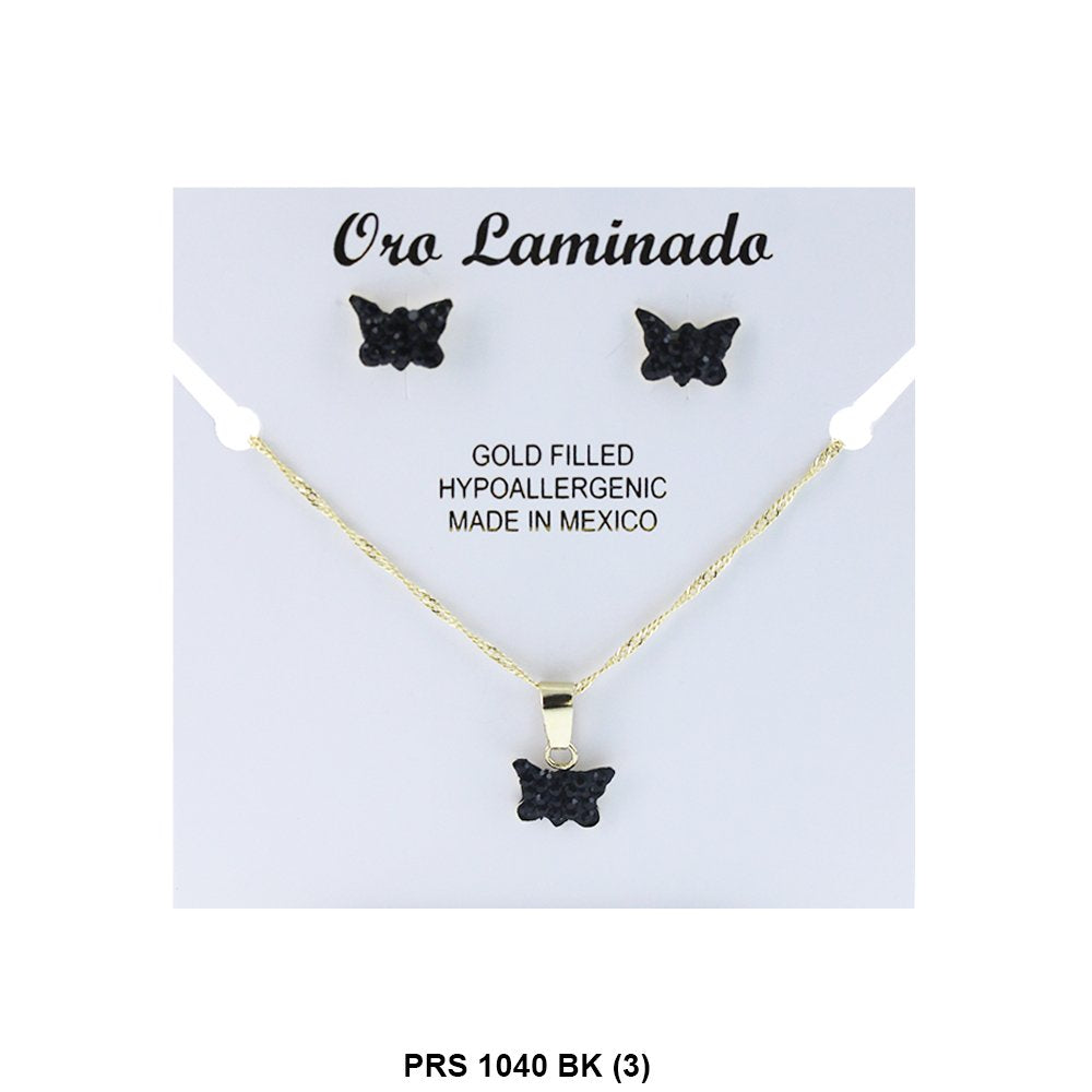 Conjunto de collar de mariposa PRS 1040 BK