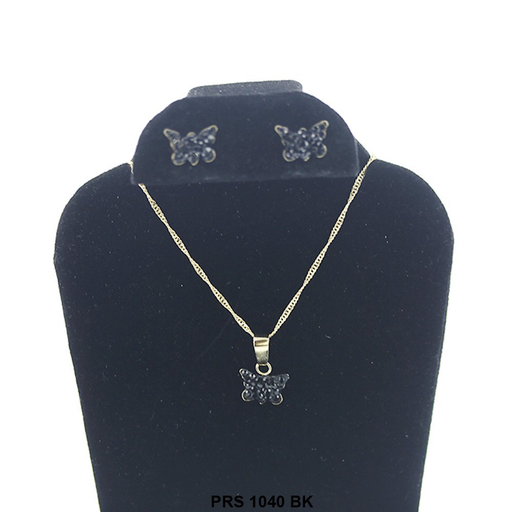 Conjunto de collar de mariposa PRS 1040 BK