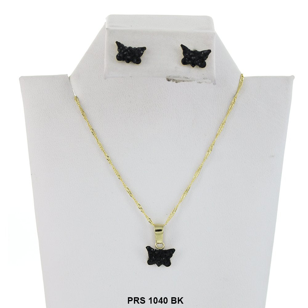 Conjunto de collar de mariposa PRS 1040 BK