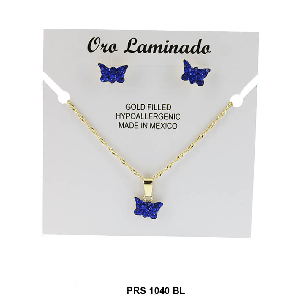 Conjunto Collar Mariposa PRS 1040 BL