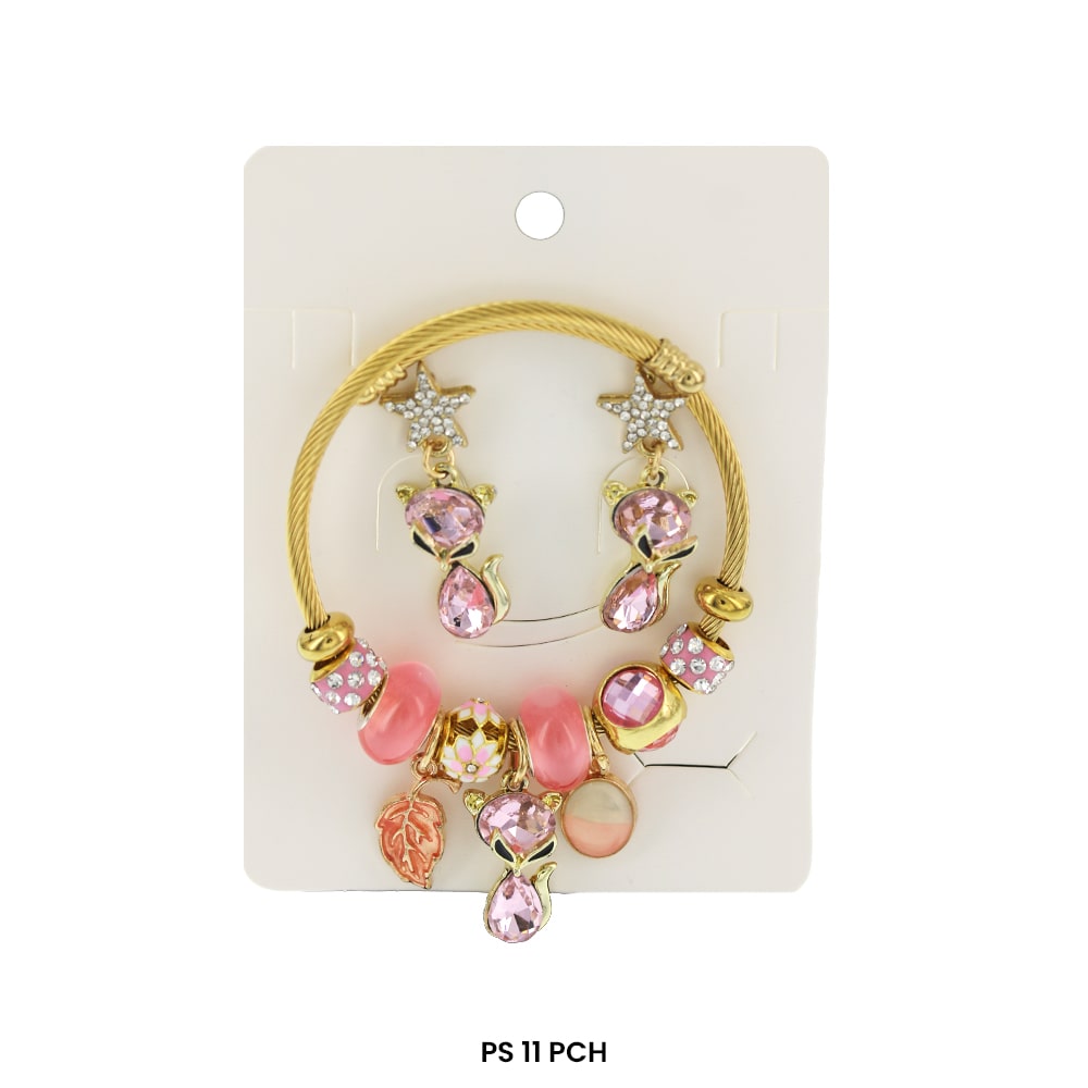 Pulsera de dijes colgantes con aretes PS 11 PCH