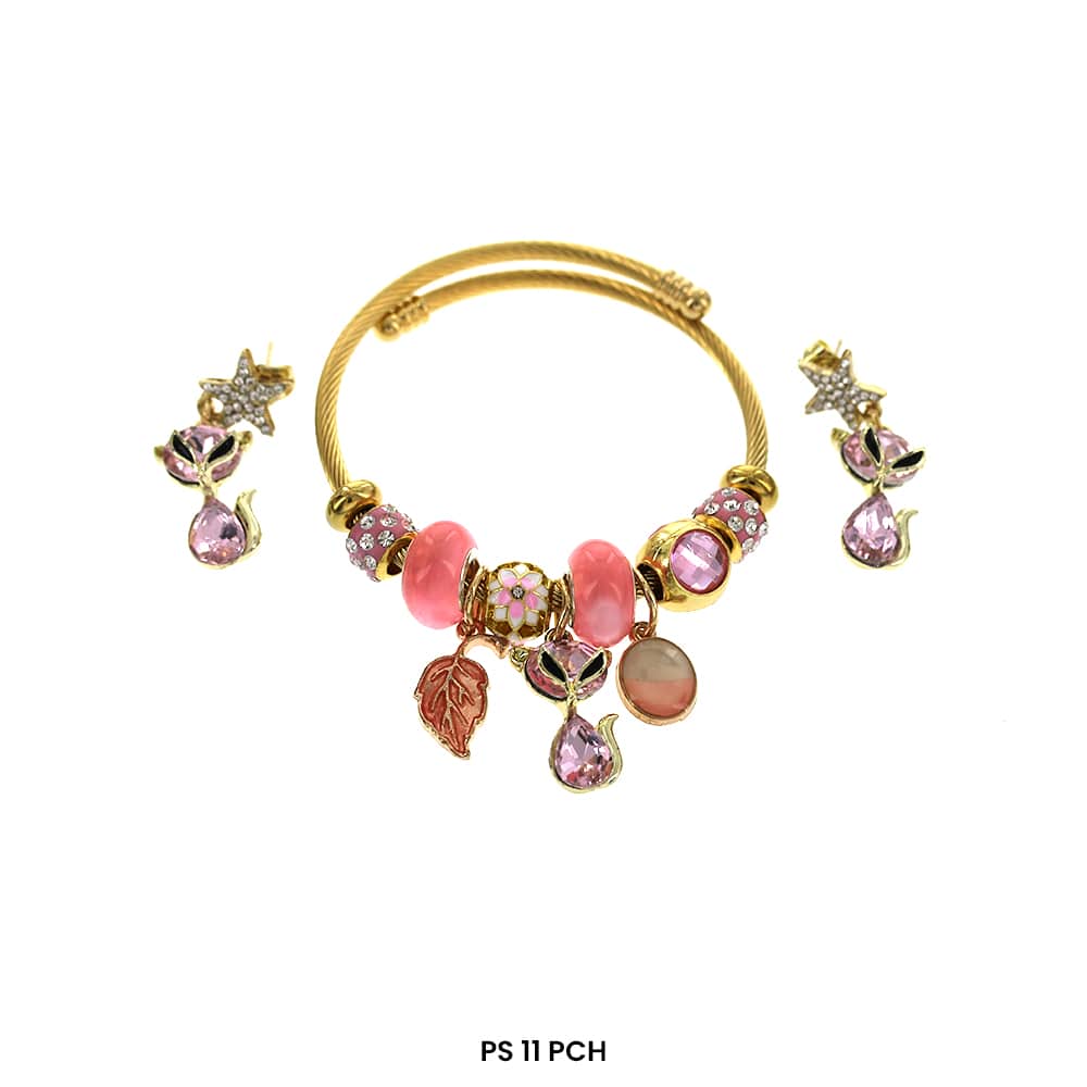 Pulsera de dijes colgantes con aretes PS 11 PCH