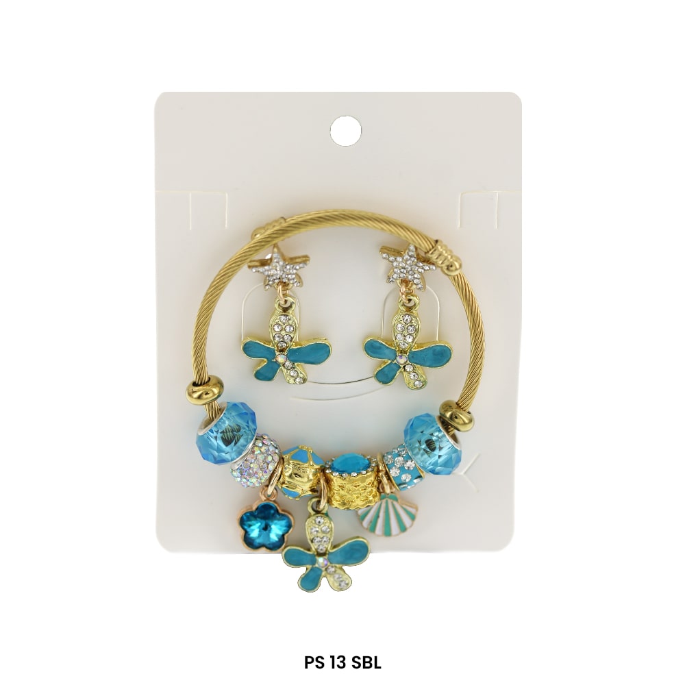 Pulsera Charms Colgantes Con Aretes PS 13 SBL