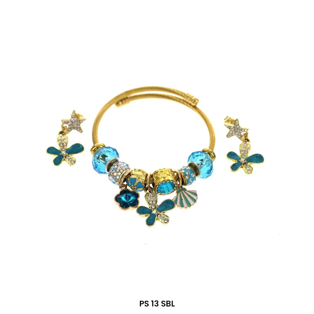 Pulsera Charms Colgantes Con Aretes PS 13 SBL