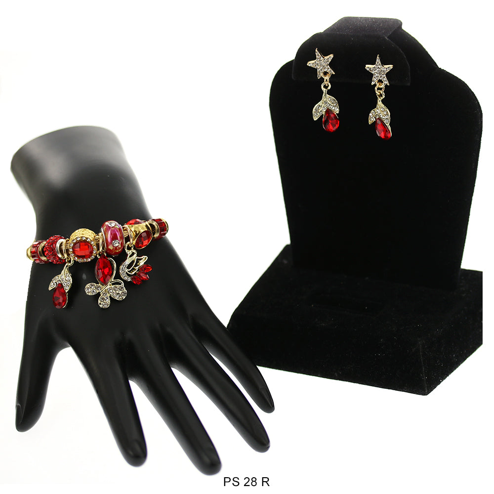 Pulsera Charms Colgantes Con Aretes PS 28 R