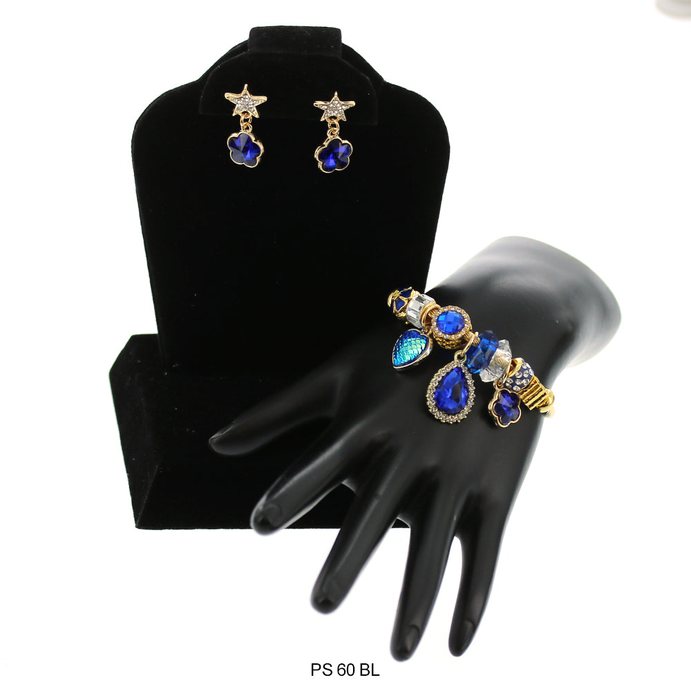 Pulsera Charms Colgantes Con Aretes PS 60