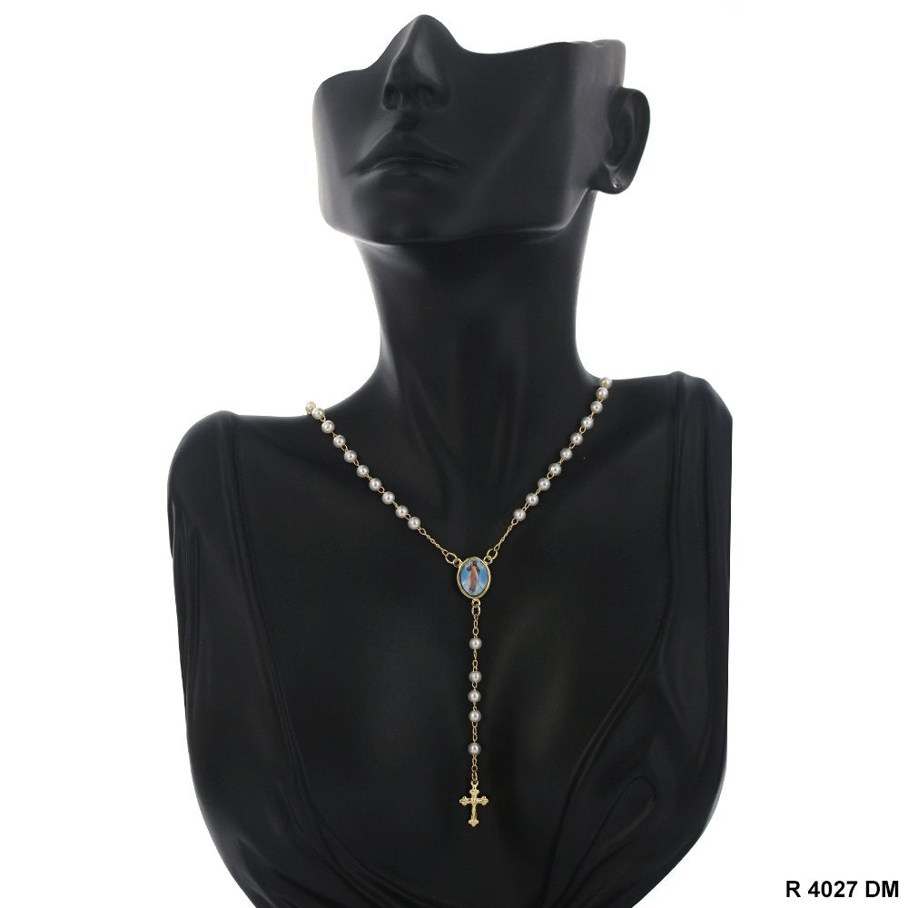 4 MM Pearl Rosary R 4027 DM