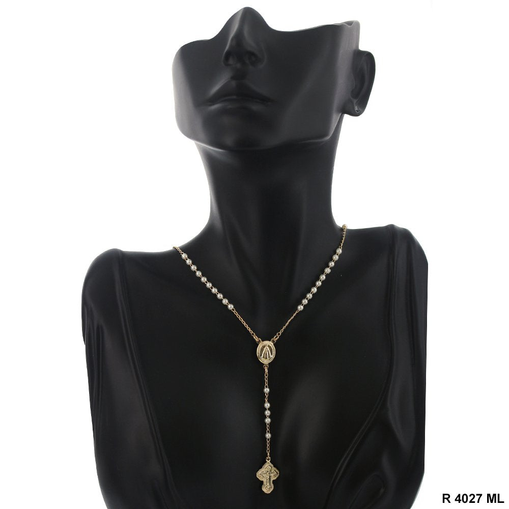 4 MM Pearl Rosary R 4027 ML
