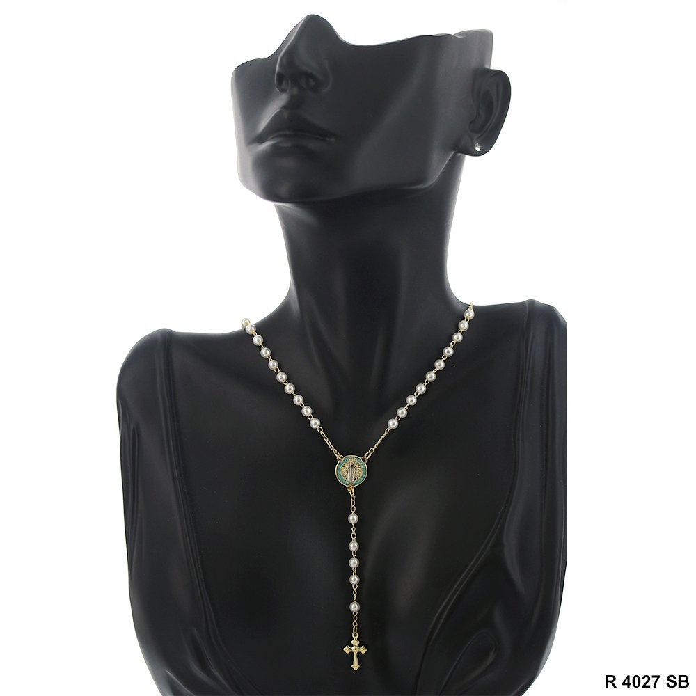 4 MM Pearl Rosary R 4027 SB
