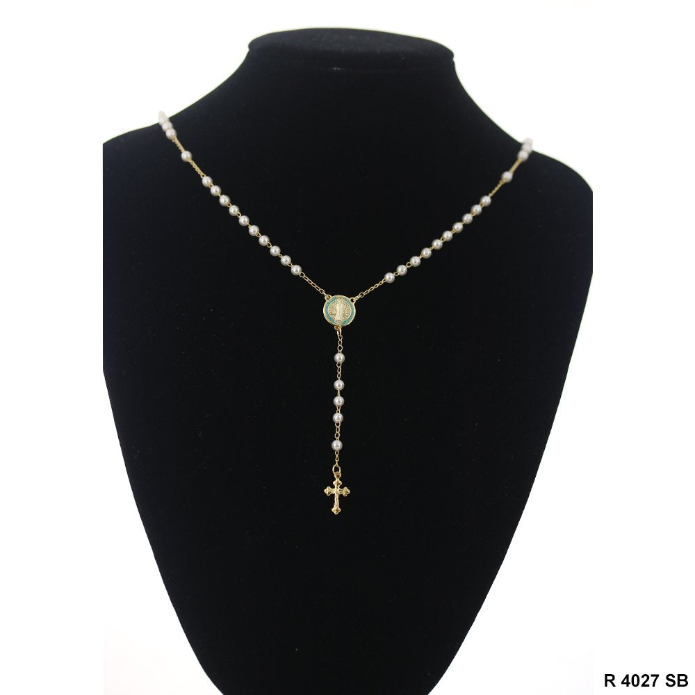 4 MM Pearl Rosary R 4027 SB