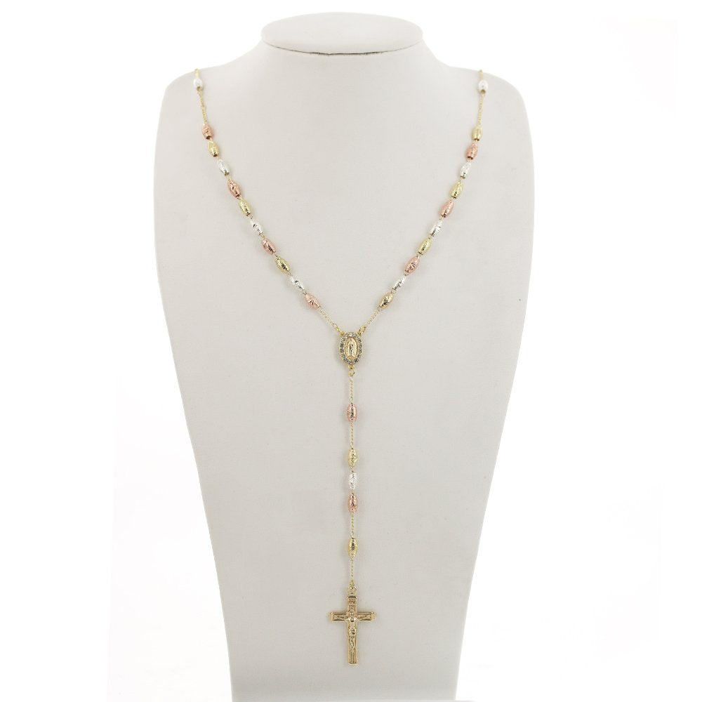 6 MM Rice Beads Guadalupe Rosary R 6034 W