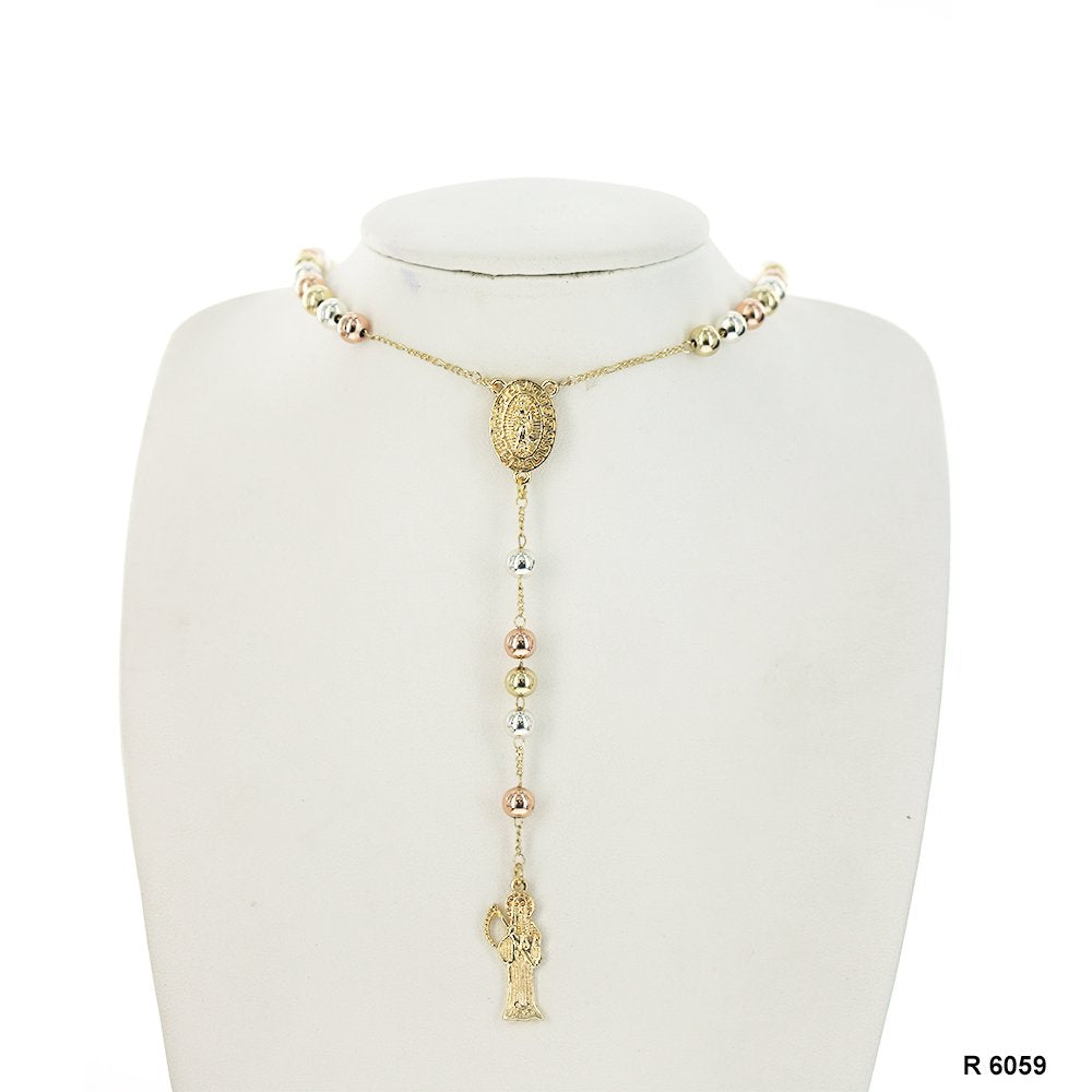 6 MM Beads Rosary Santa Muerte R 6059