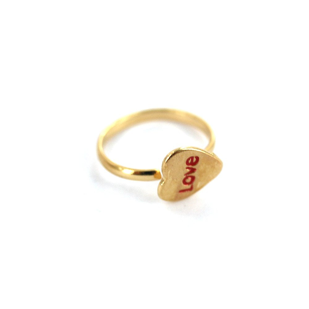 Anillo ajustable Love Kid chapado en oro R0001