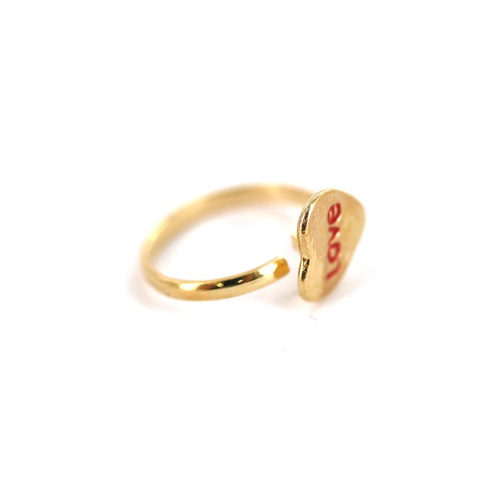 Anillo ajustable Love Kid chapado en oro R0001