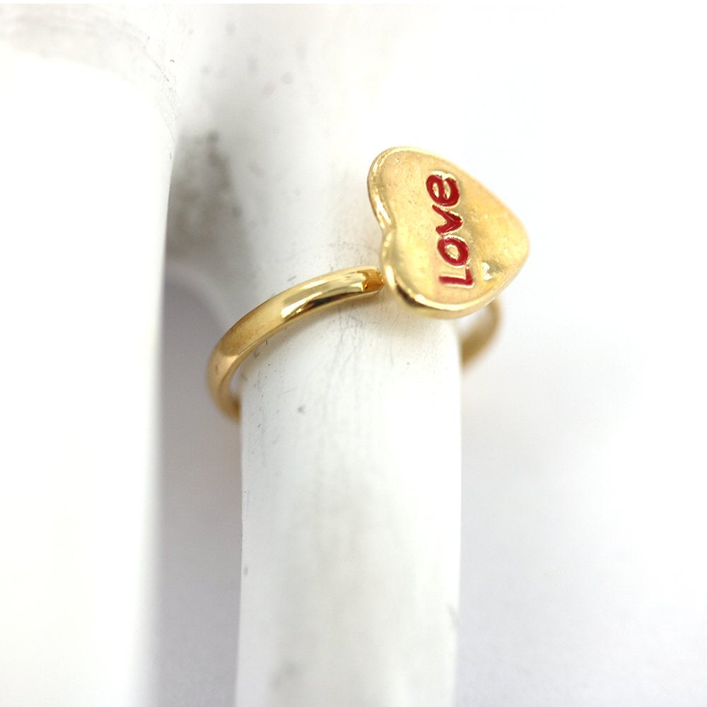 Anillo ajustable Love Kid chapado en oro R0001