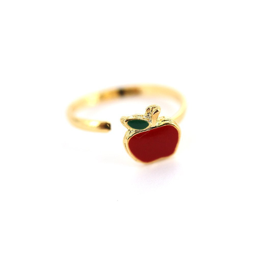 Anillo ajustable Apple Kid chapado en oro R0004