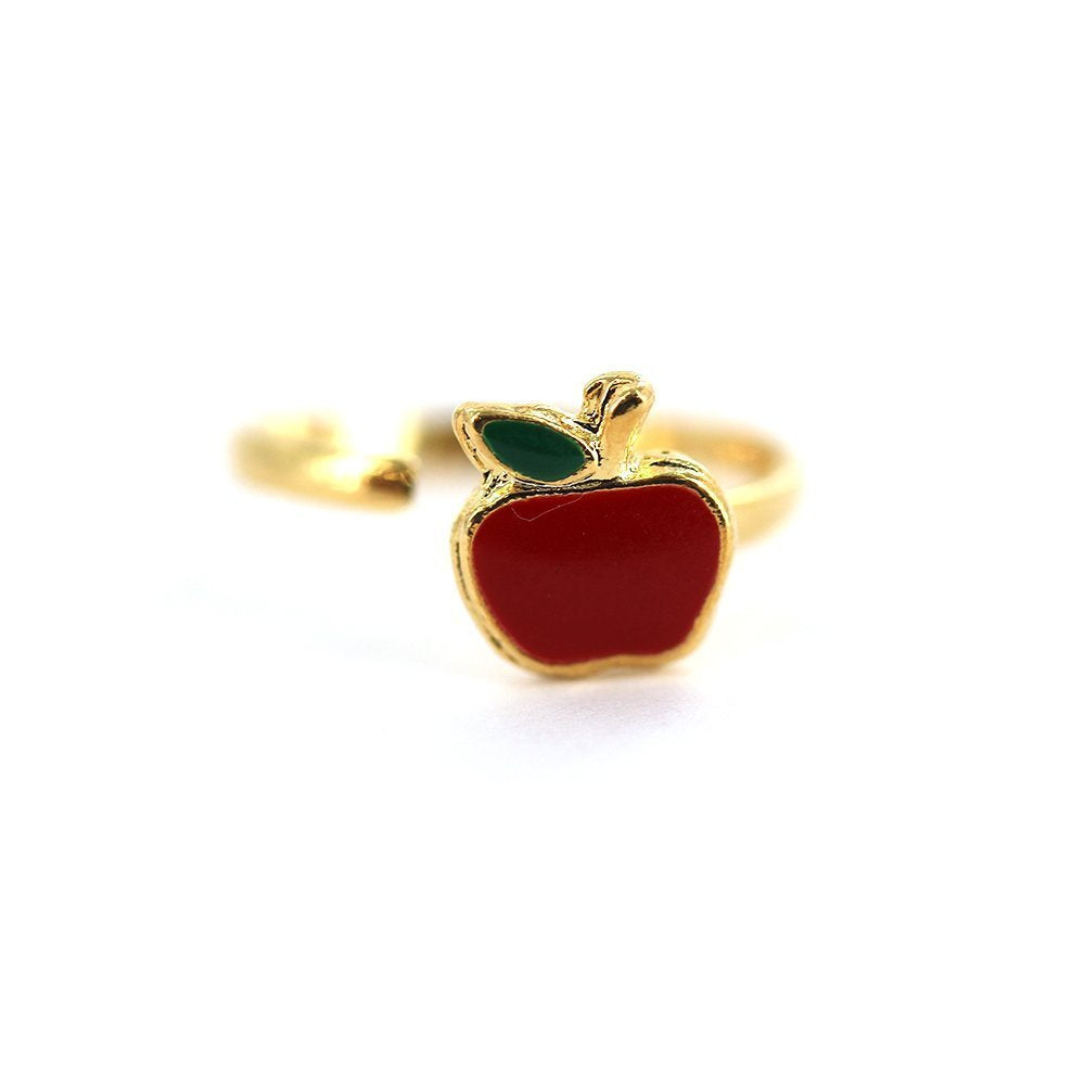 Anillo ajustable Apple Kid chapado en oro R0004