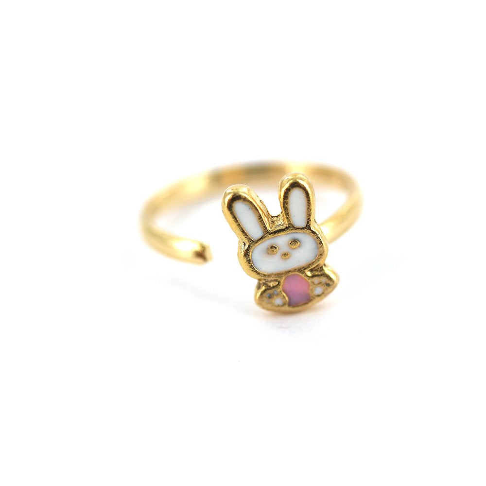 Gold Plated Bunny Kid Adjustable Ring R0011