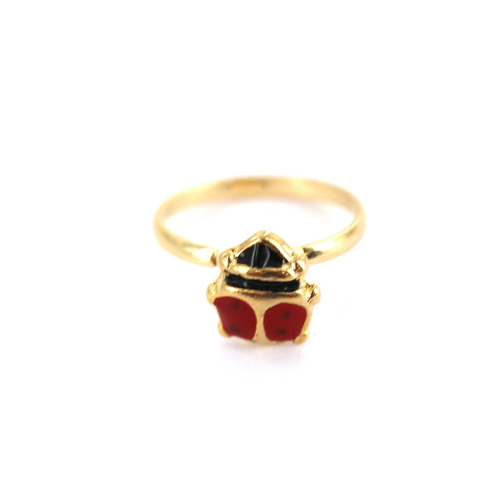 Anillo Ajustable Lady Bug Kid Chapado en Oro R0013