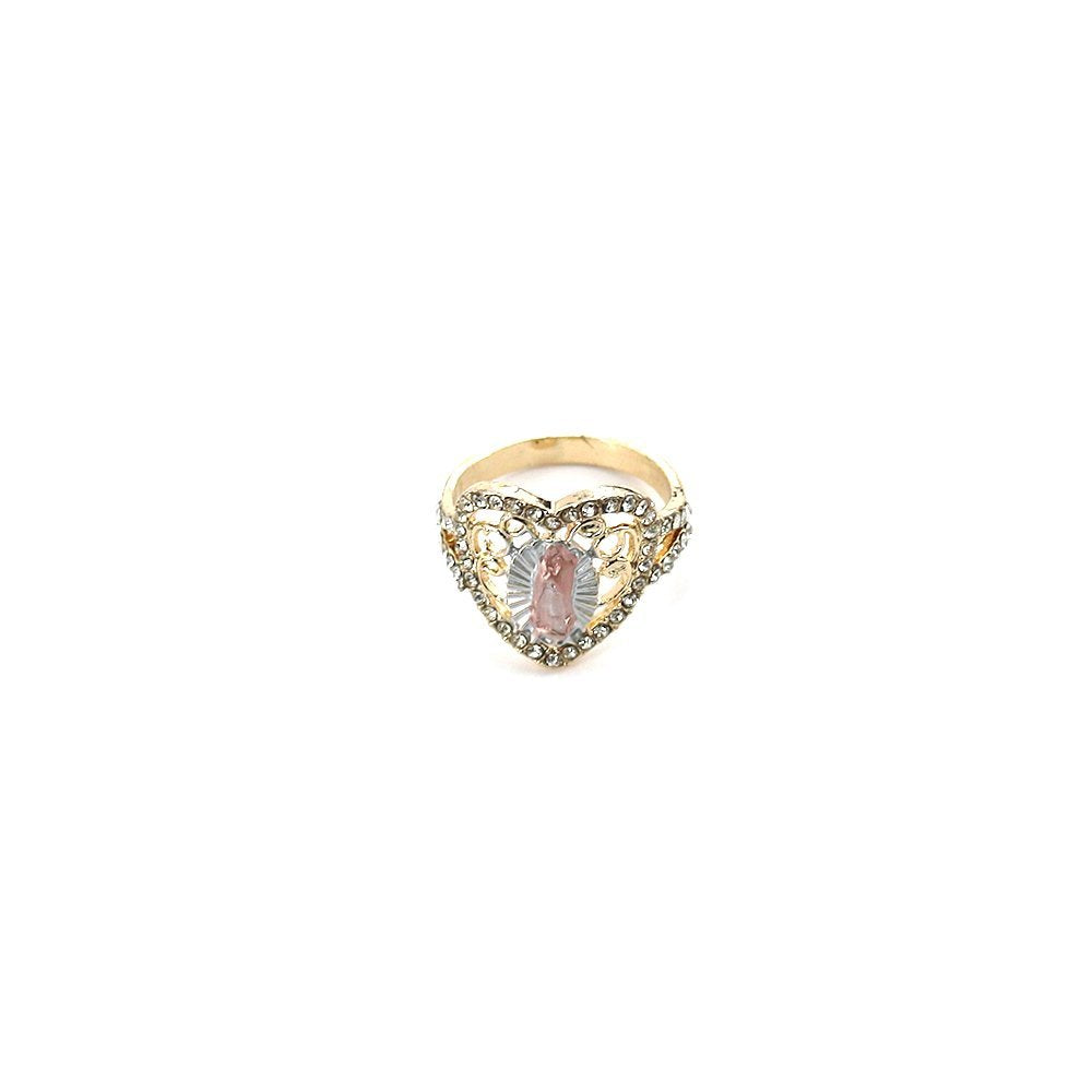 Guadalupe Heart CZ Stones Ring RG 157 (7)