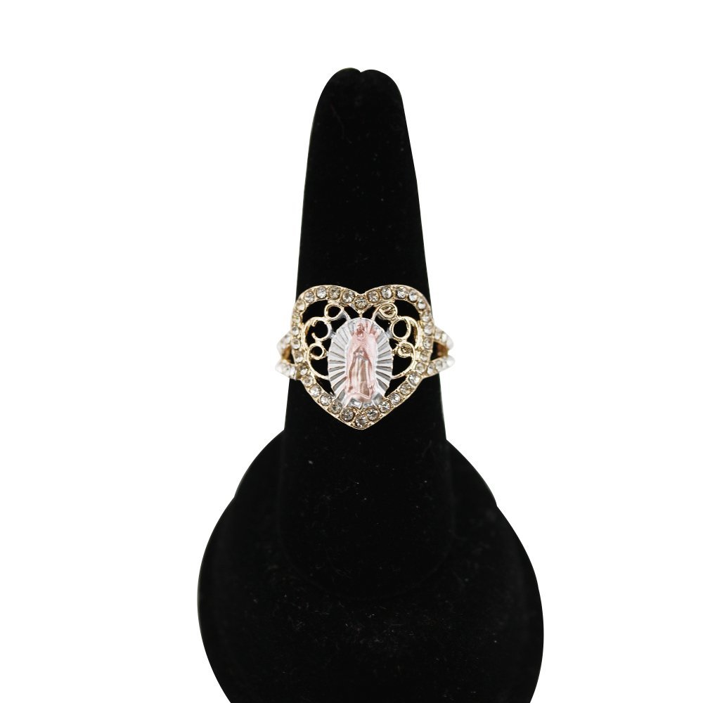 Guadalupe Heart CZ Stones Ring RG 157 (8)