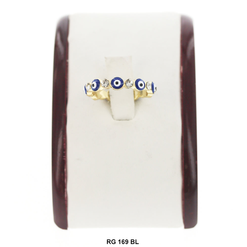 Evil Eye With Stones Ring RG 169 BL