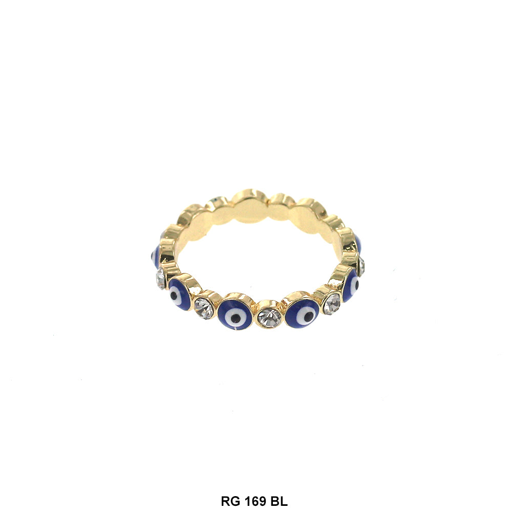 Evil Eye With Stones Ring RG 169 BL