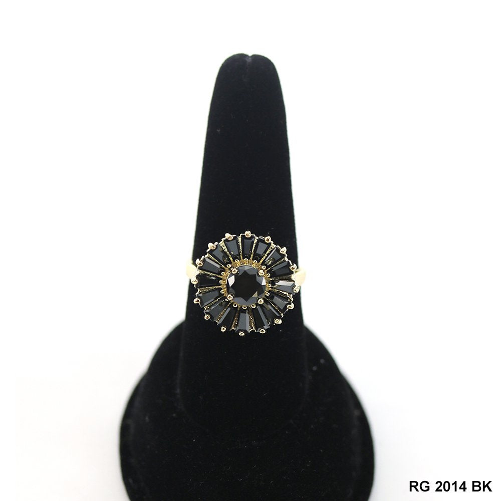 Anillo Flor Redonda CZ RG 2014 BK