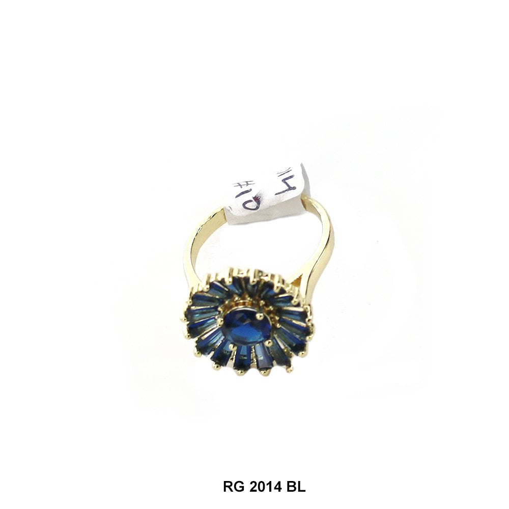 Anillo Flor Redonda CZ RG 2014 BL