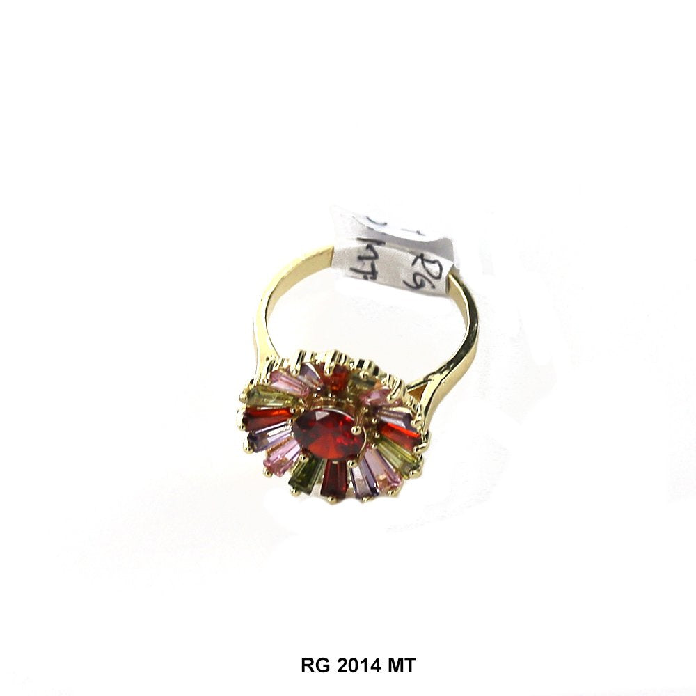 Anillo Flor Redonda CZ RG 2014 M