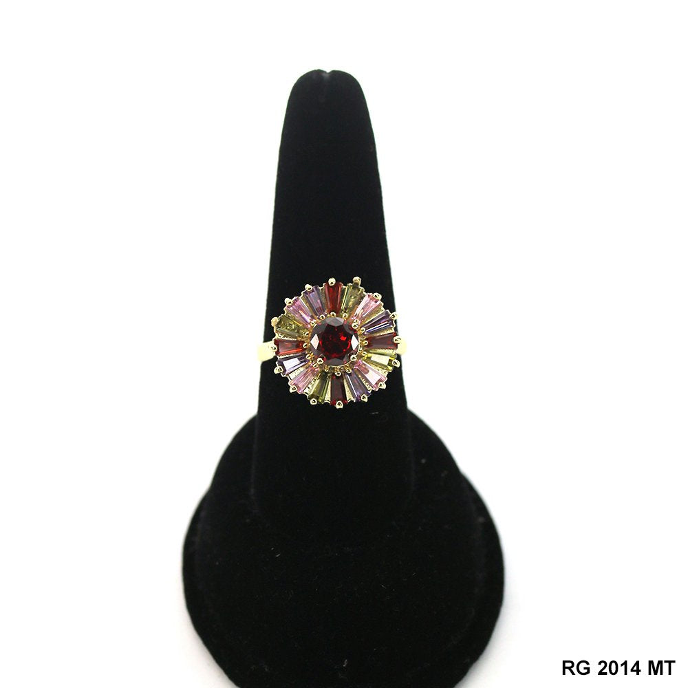 Anillo Flor Redonda CZ RG 2014 M