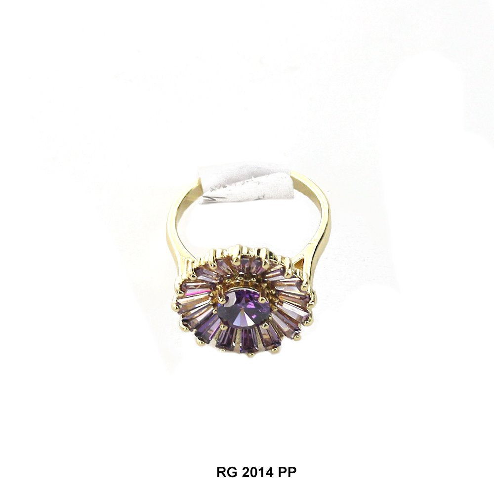 Anillo Flor Redonda CZ RG 2014 PR