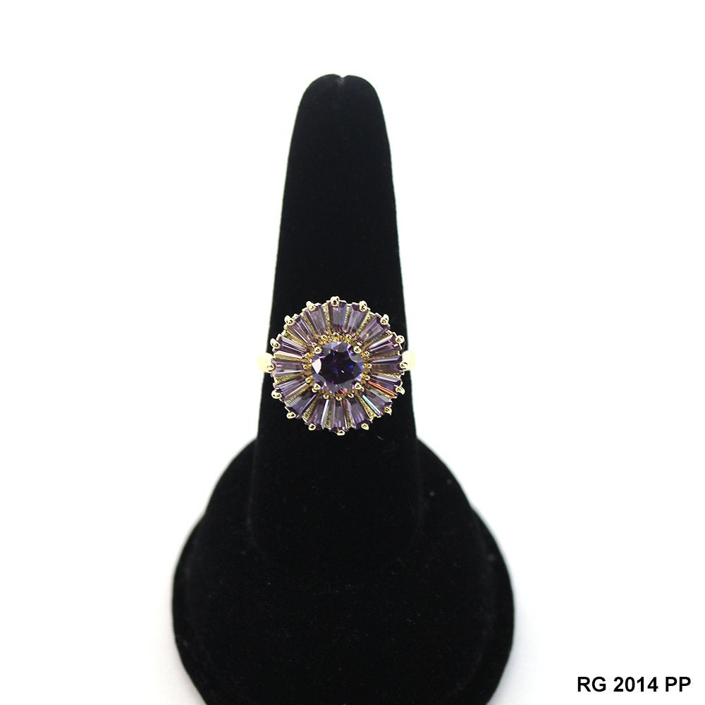 Anillo Flor Redonda CZ RG 2014 PR