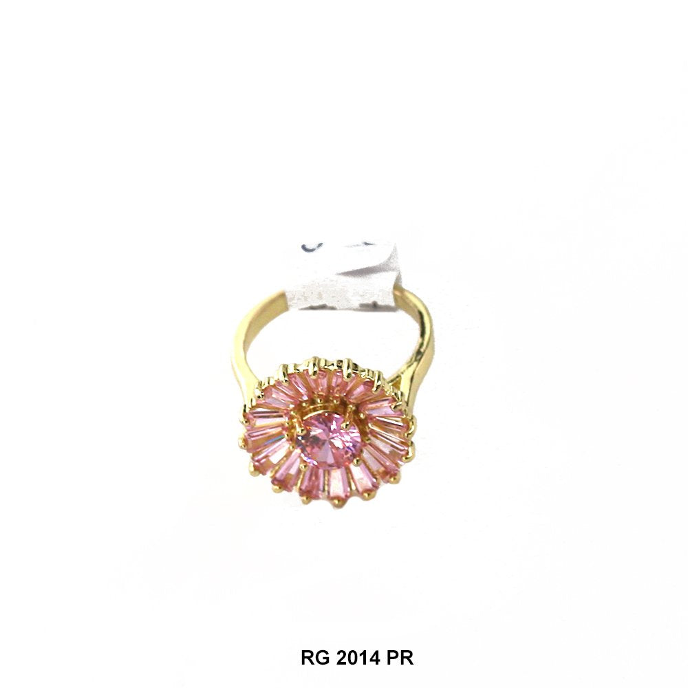 Anillo Flor Redonda CZ RG 2014 P