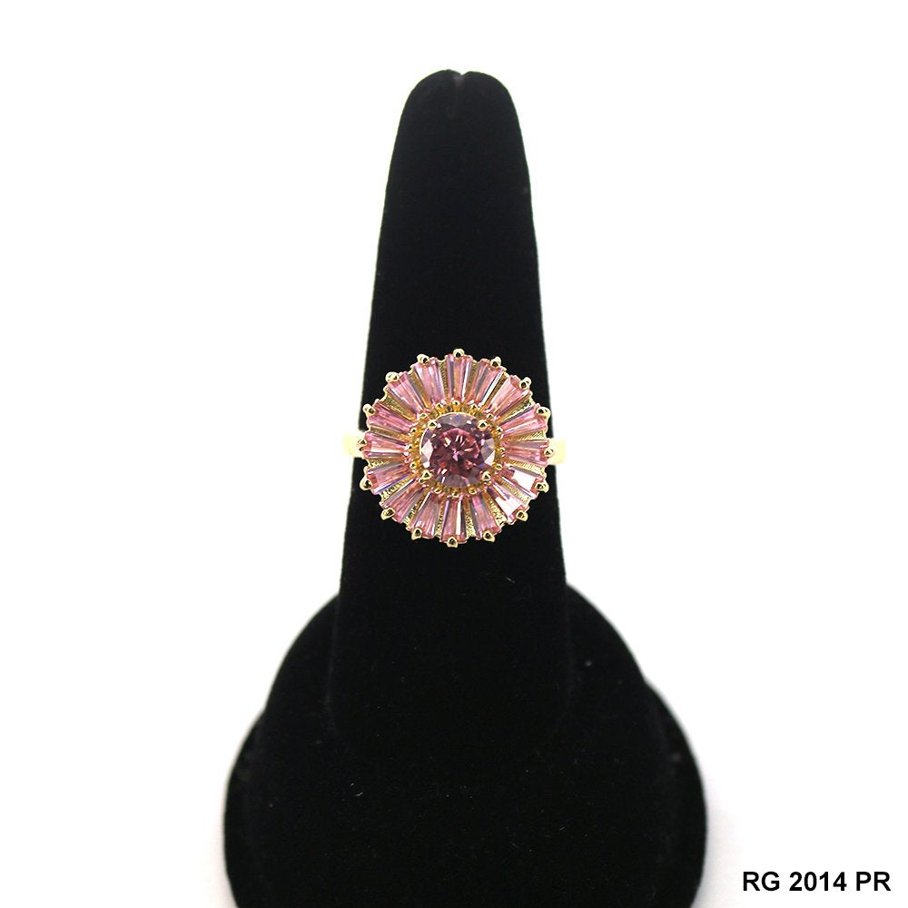 Anillo Flor Redonda CZ RG 2014 P