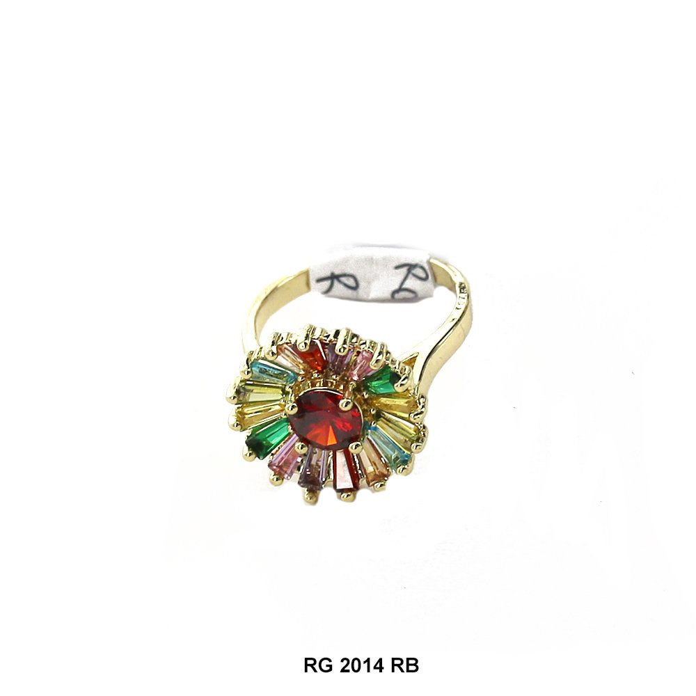 Anillo Flor Redonda CZ RG 2014 RB