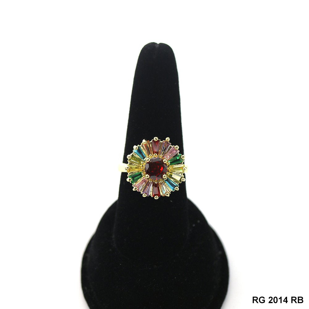 Anillo Flor Redonda CZ RG 2014 RB