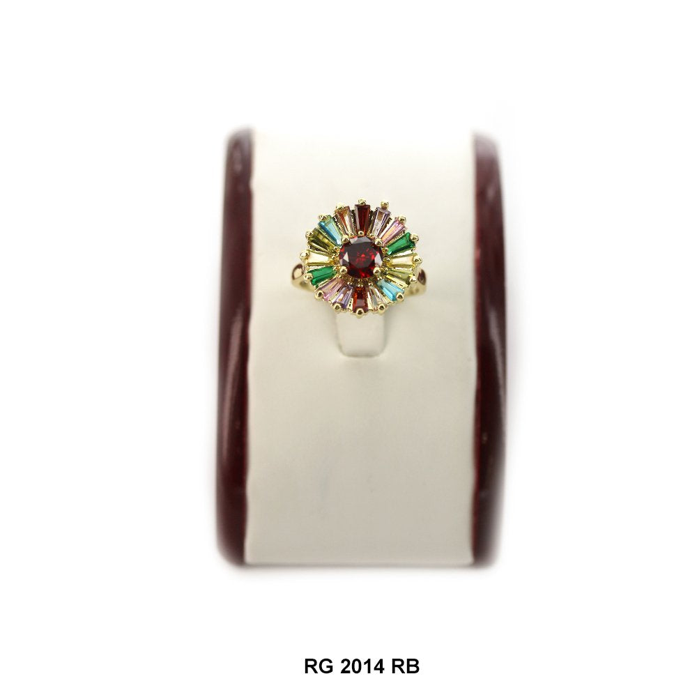 Anillo Flor Redonda CZ RG 2014 RB