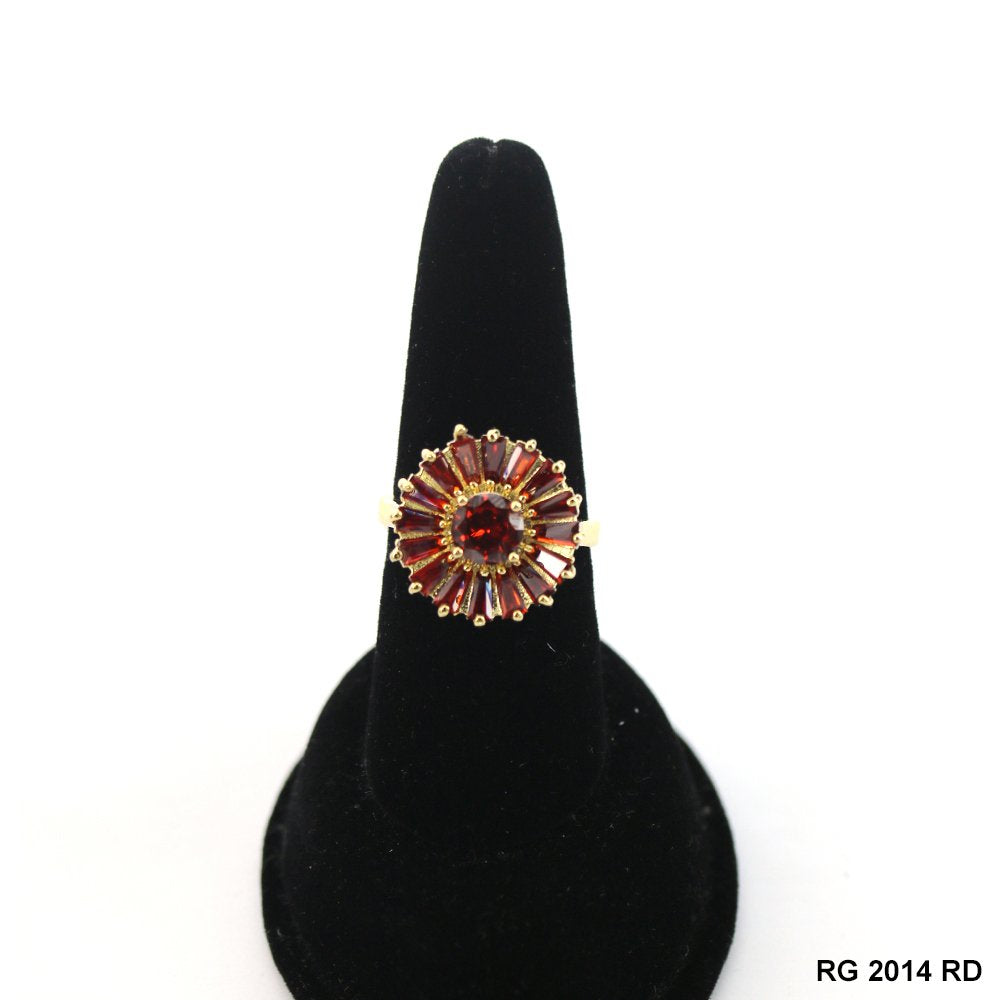 Anillo Flor Redonda CZ RG 2014 R