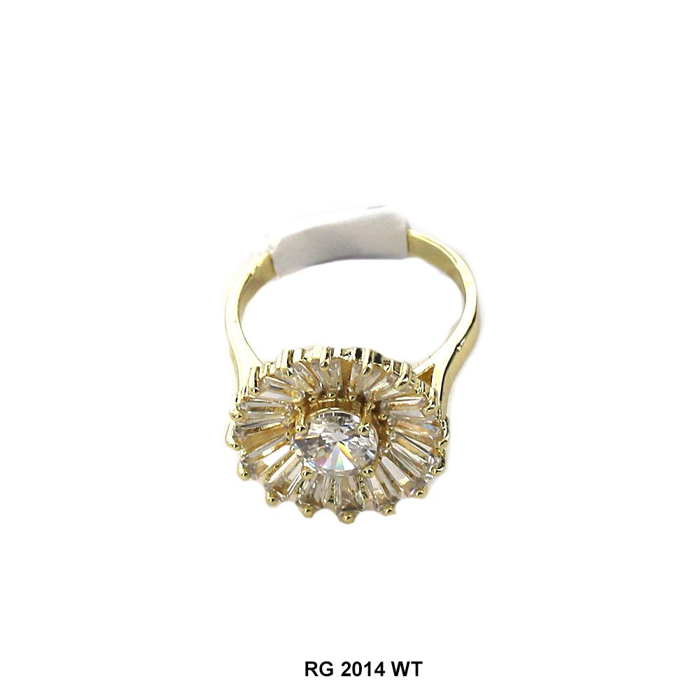 Anillo Flor Redonda CZ RG 2014 W