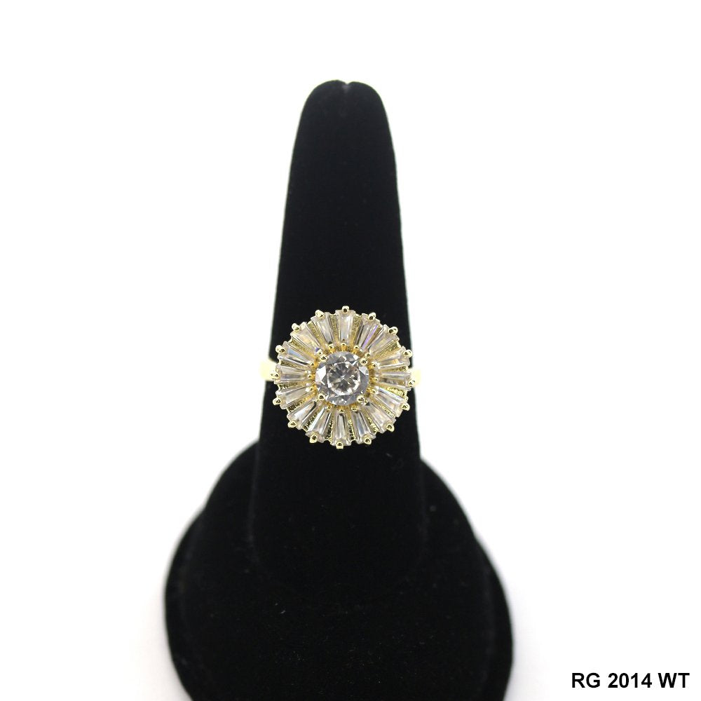 Anillo Flor Redonda CZ RG 2014 W