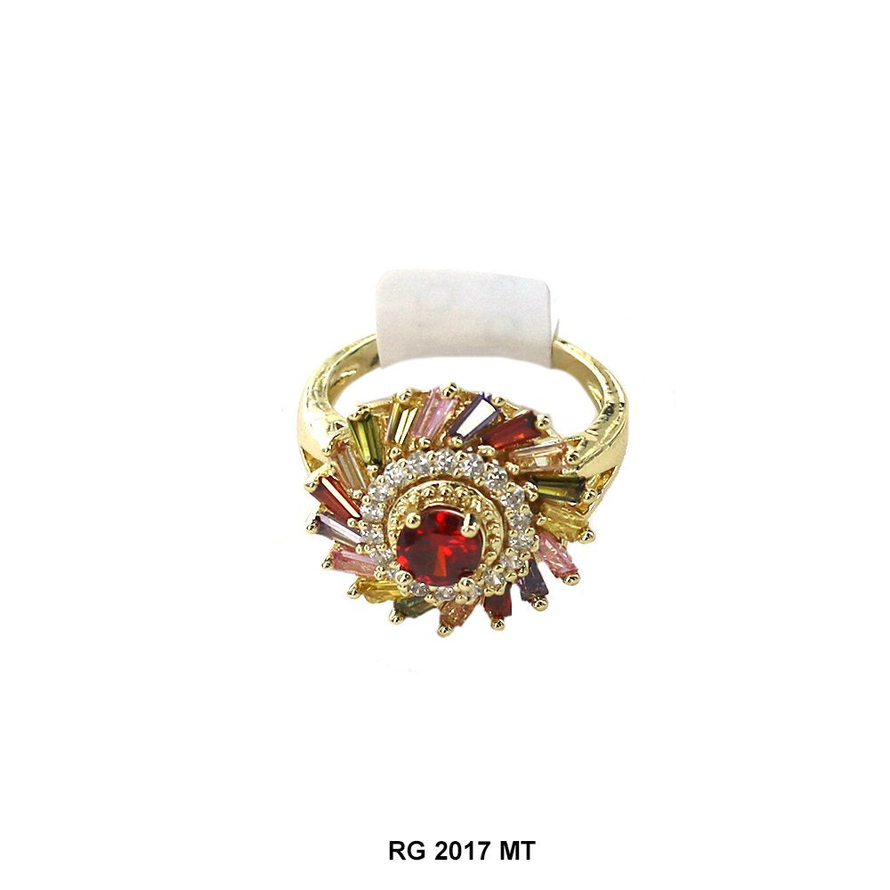 Anillo Flor Redonda CZ RG 2017 M