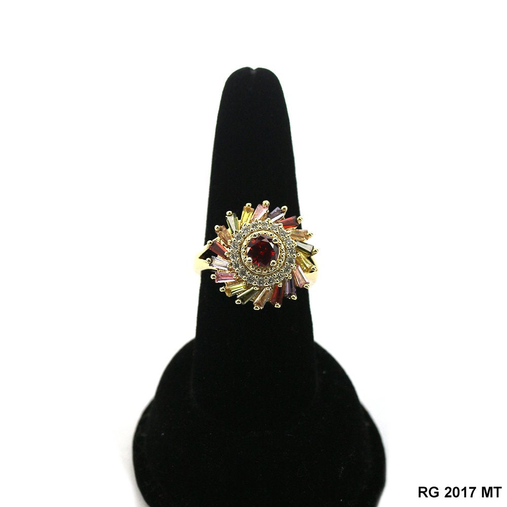 Anillo Flor Redonda CZ RG 2017 M